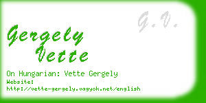 gergely vette business card